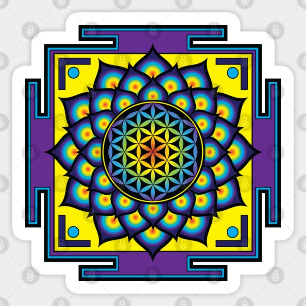 Flower of Life Mandala Sticker by GalacticMantra